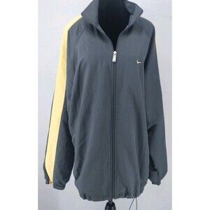 Rare‎ Vintage Nike Windbreaker Track Jacket Dark Gray & Gold LOGO Size XL